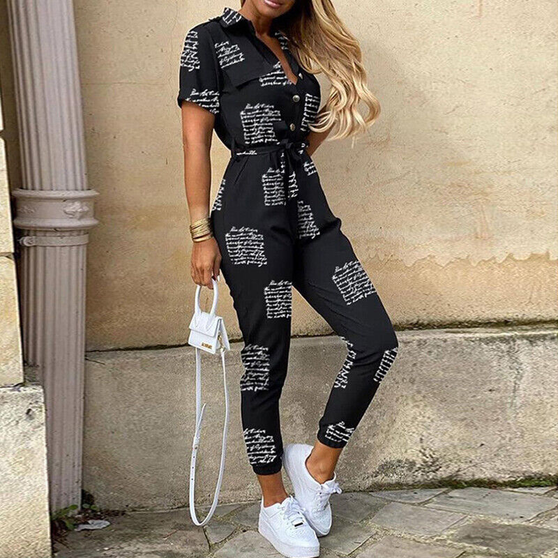 Reese | Lightweight Structured Fit Short Sleeve Jumpsuit With Button Closure - Image 11