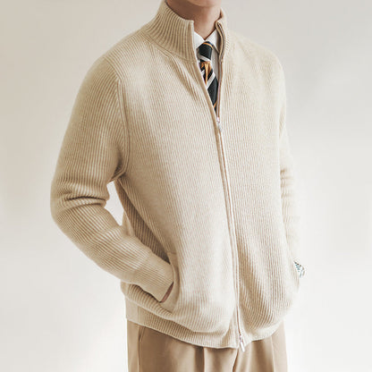 Russell | Men's Full Zip Ribbed Knit Sweater - Image 2