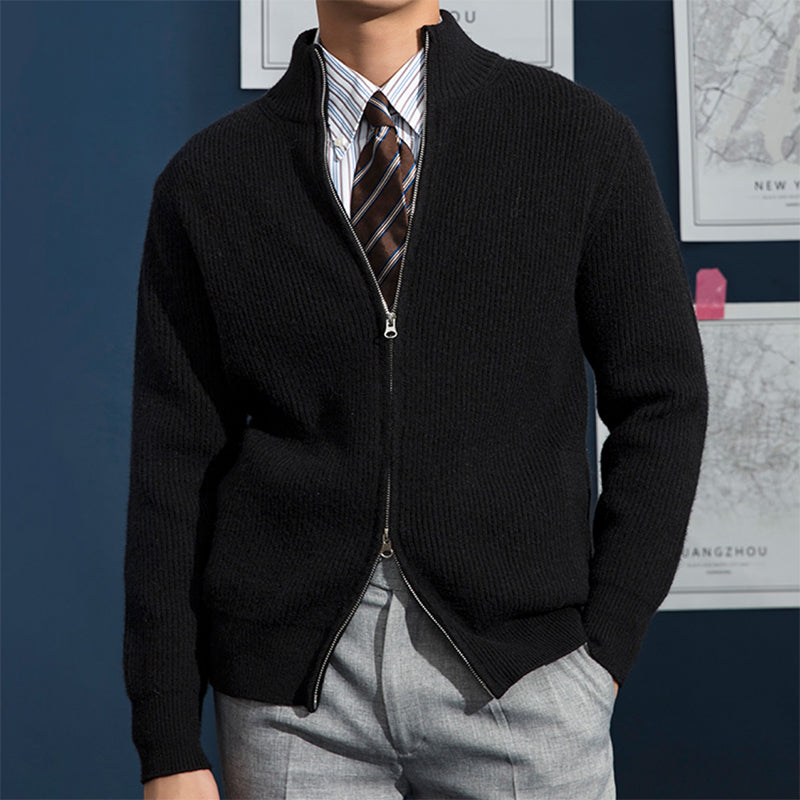 Russell | Men's Full Zip Ribbed Knit Sweater - Image 4