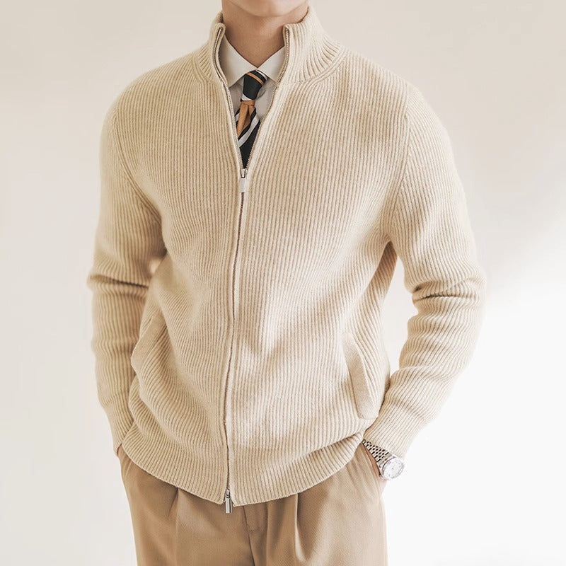 Russell | Men's Full Zip Ribbed Knit Sweater - Image 1