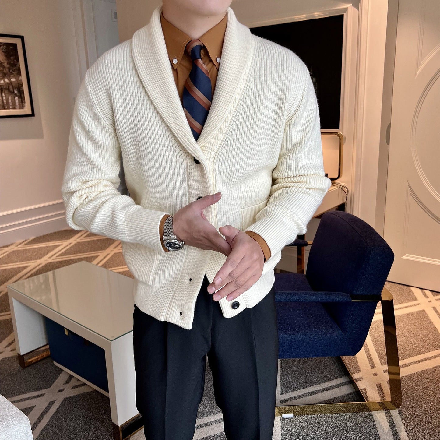 Kevin | Men's Button-Front Knit Jacket - Image 1