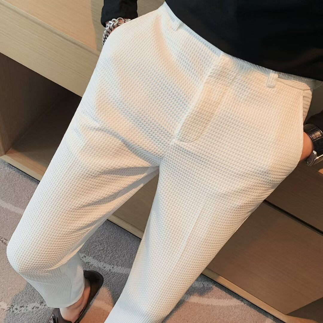 Ralph | Men's Cropped Trousers – Slim Fit – Textured Fabric – Modern Smart Casual - Image 2