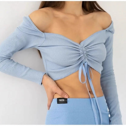 Kristen | Women's Ruched Front Long Sleeve Top - Image 3