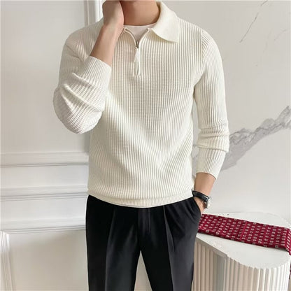 Hank | Men's Zip Up Polo Sweater - Image 2