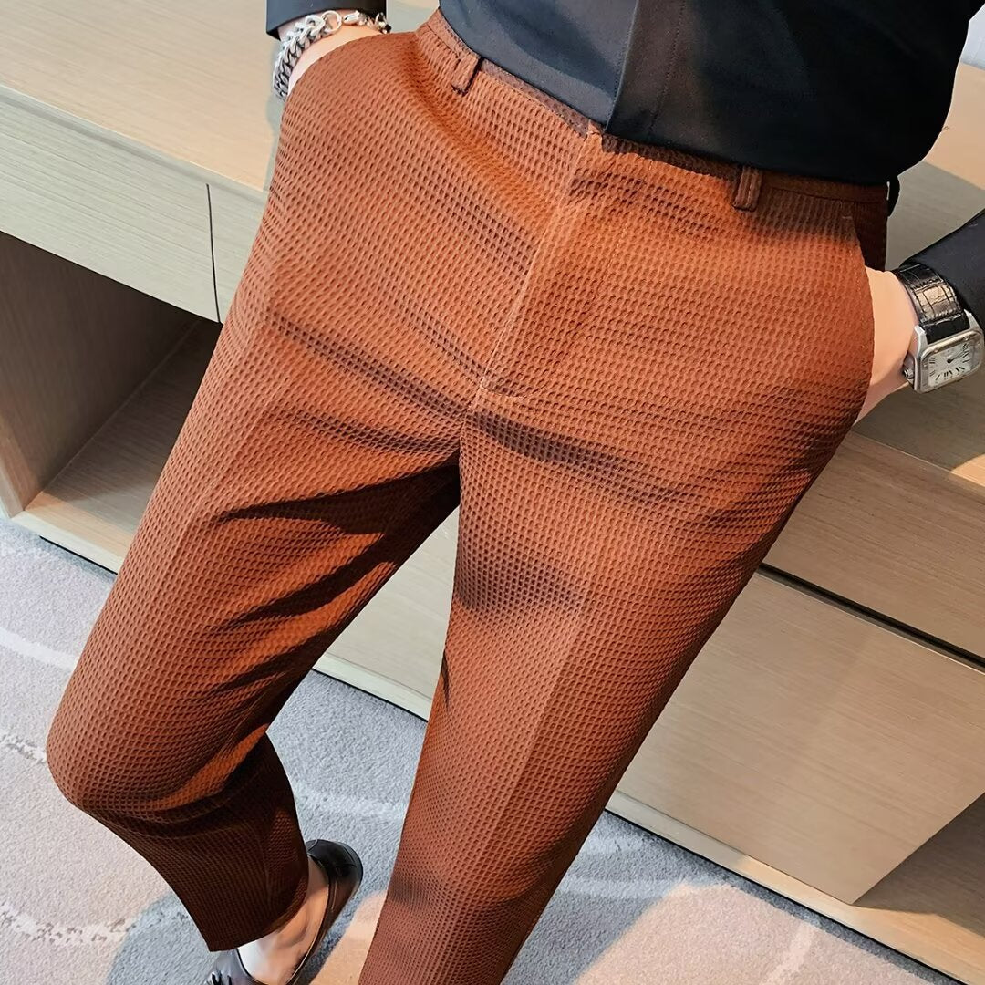 Ralph | Men's Cropped Trousers – Slim Fit – Textured Fabric – Modern Smart Casual - Image 3