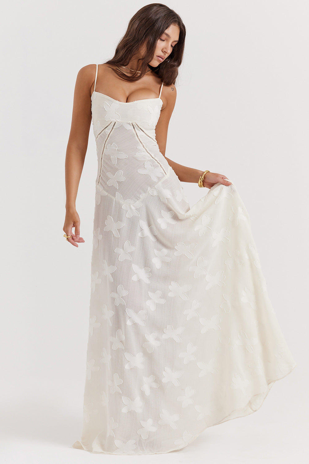 Couture-moda | Women's Elegant Midi Dress - Silky Slim Fit - Spaghetti Straps - Image 2