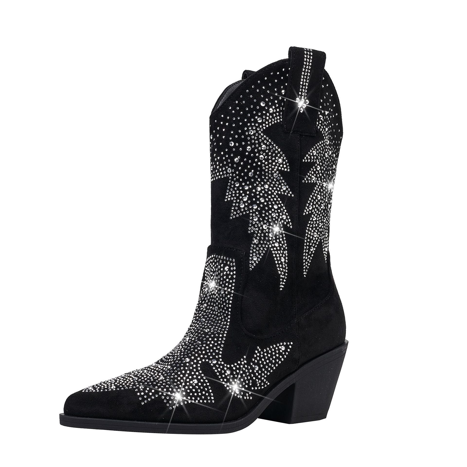 Yvette | Women's Rhinestone Mid Calf Cowboy Boots - Image 6