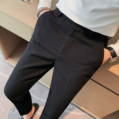 Ralph | Men's Cropped Trousers – Slim Fit – Textured Fabric – Modern Smart Casual - Image 8