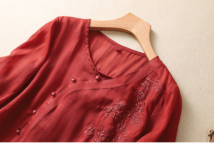 Sue | Elegant Asymmetrical Button Tunic - Image 7