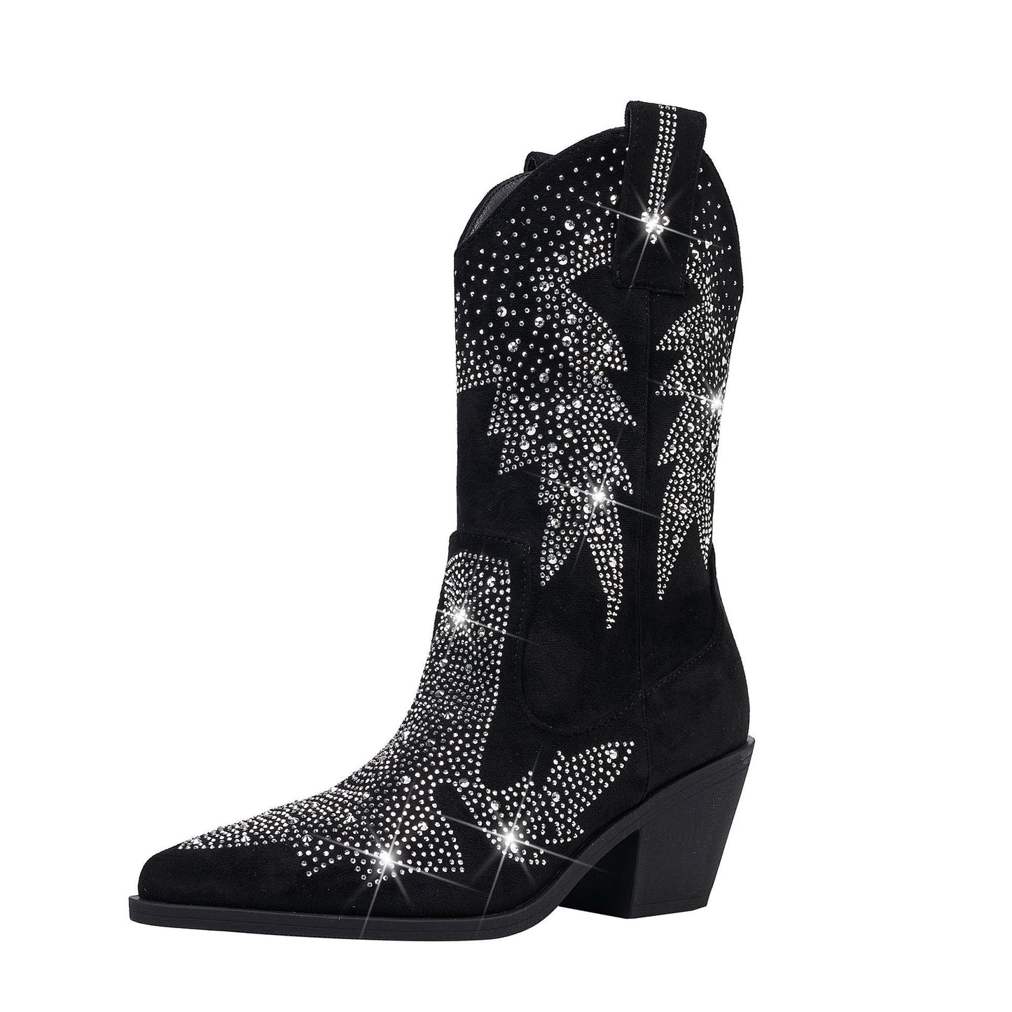 Yvette | Women's Rhinestone Mid Calf Cowboy Boots - Image 1