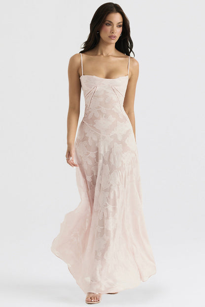 Couture-moda | Women's Elegant Midi Dress - Silky Slim Fit - Spaghetti Straps - Image 5