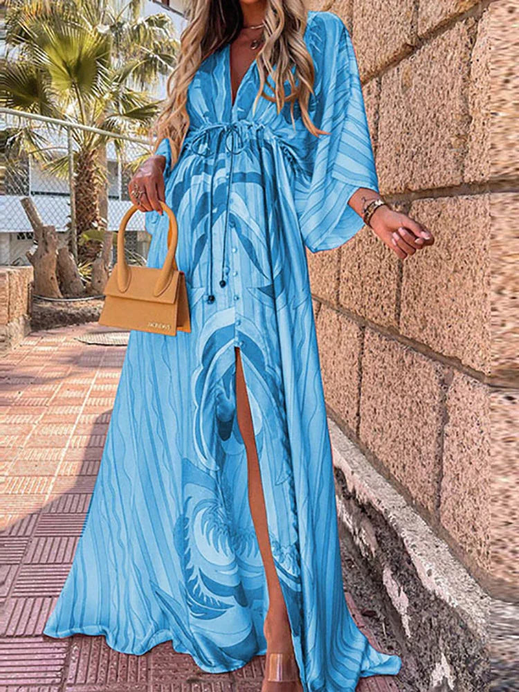 Marilyn | Colorful Maxi Dress with Graphic Print - Image 2