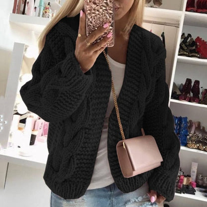Amber | Women's Oversized Cable Knit Cardigan - Image 1
