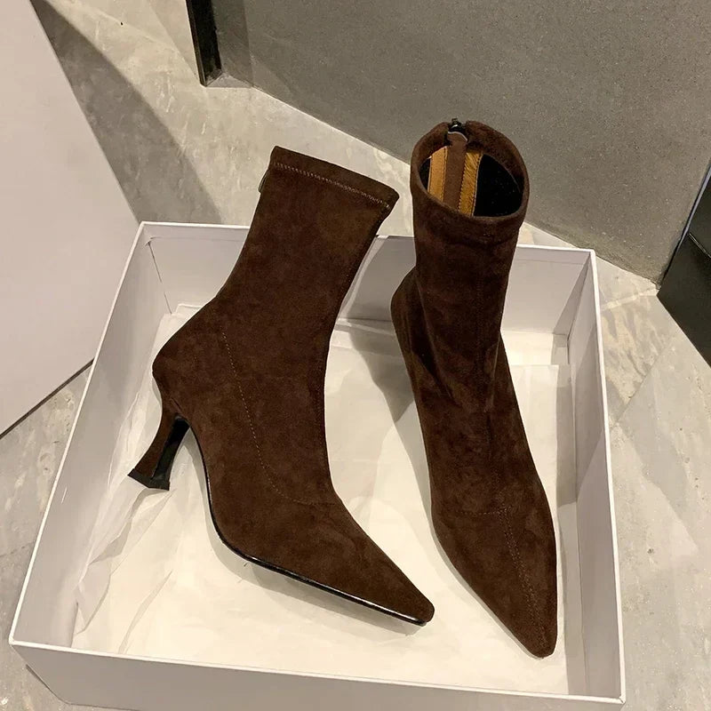Doris | Women's Pointed Toe Sock Boots - Image 3