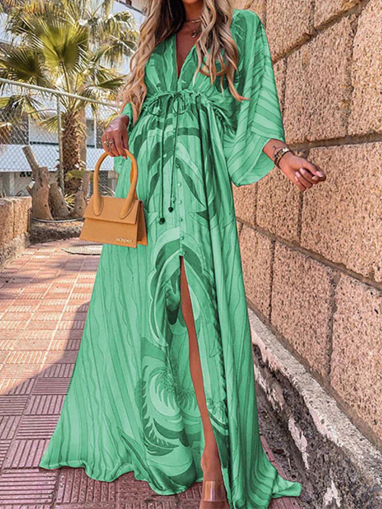 Marilyn | Colorful Maxi Dress with Graphic Print - Image 6