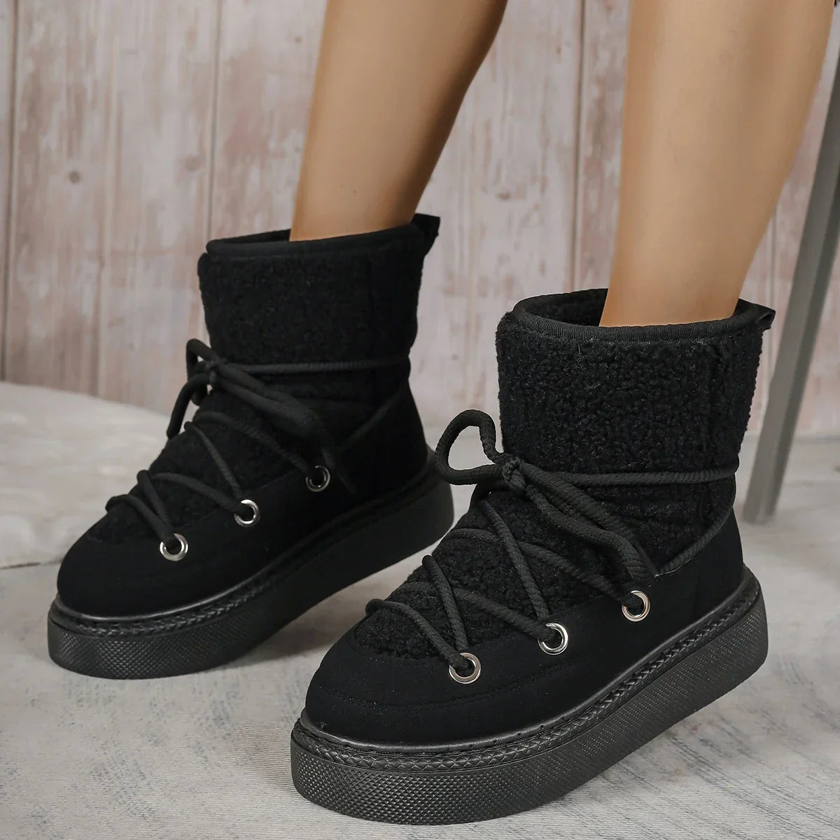 Leanne | Women's Lace-Up Platform Ankle Boots - Image 6