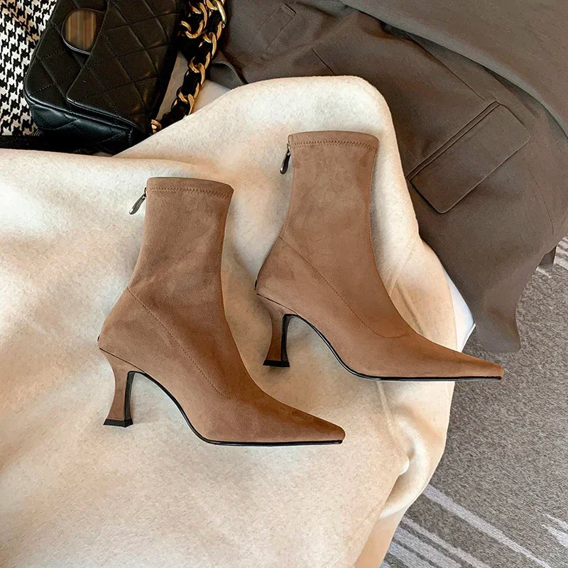 Doris | Women's Pointed Toe Sock Boots - Image 6
