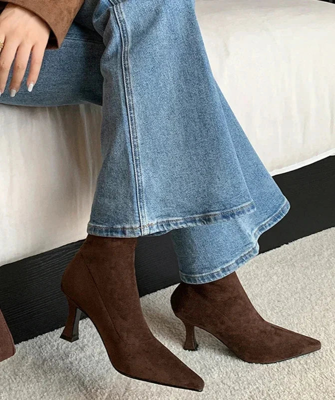 Doris | Women's Pointed Toe Sock Boots - Image 1