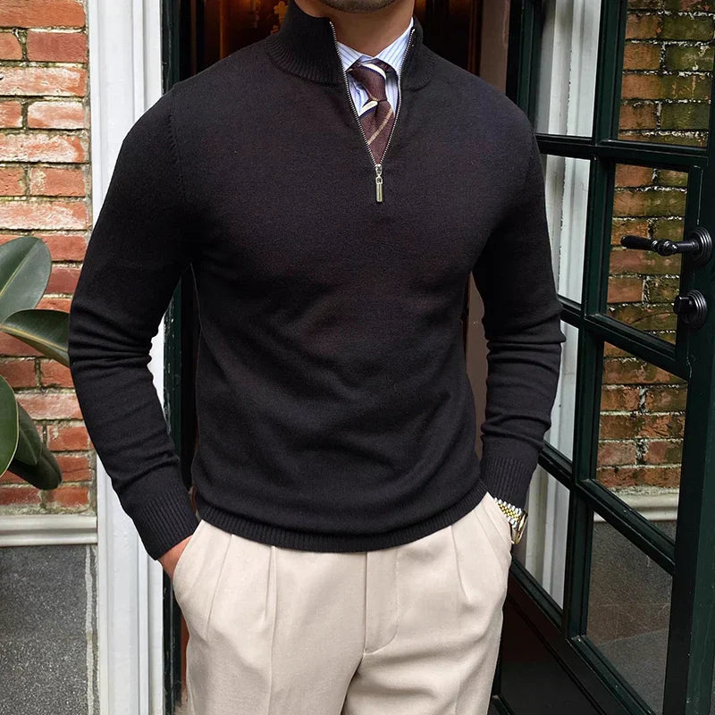 Kris | Men's Quarter Zip Sweater - Image 1