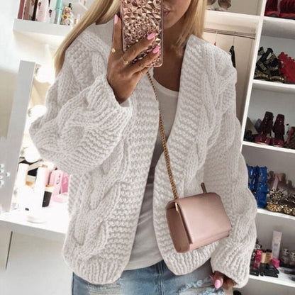 Amber | Women's Oversized Cable Knit Cardigan - Image 4