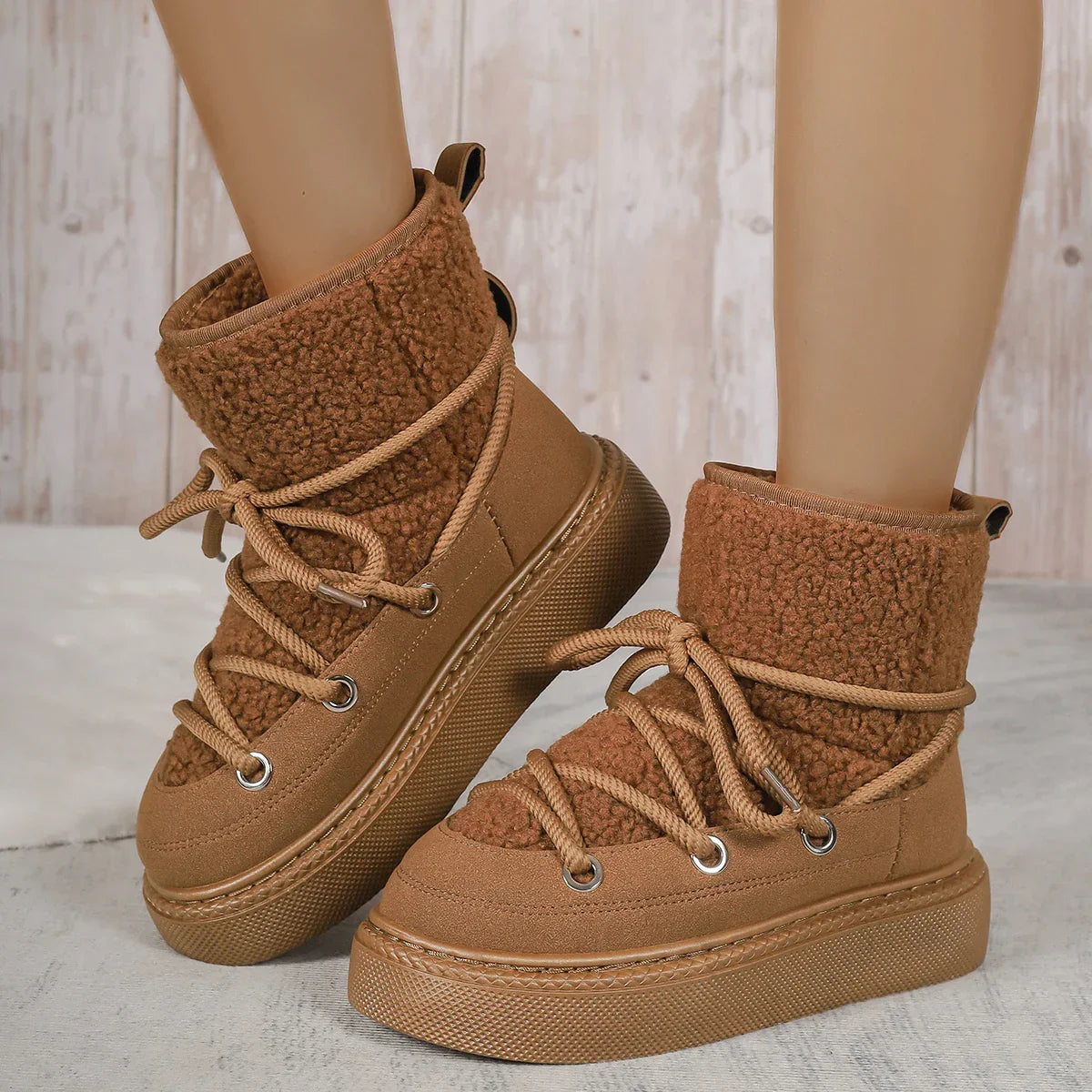 Leanne | Women's Lace-Up Platform Ankle Boots - Image 3