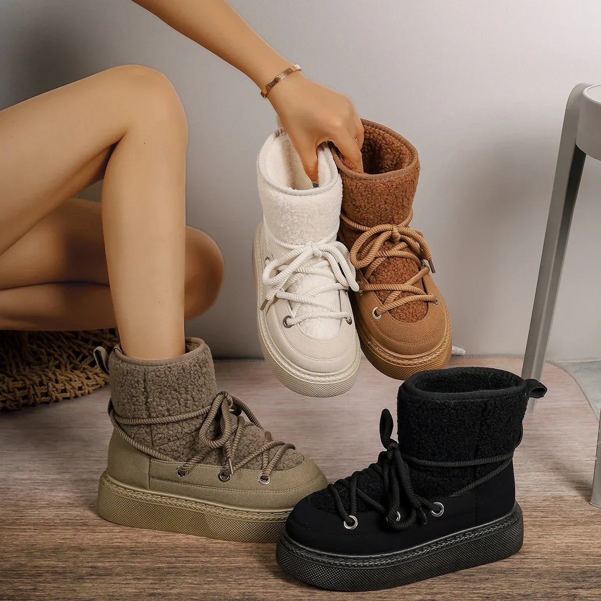 Leanne | Women's Lace-Up Platform Ankle Boots - Image 2