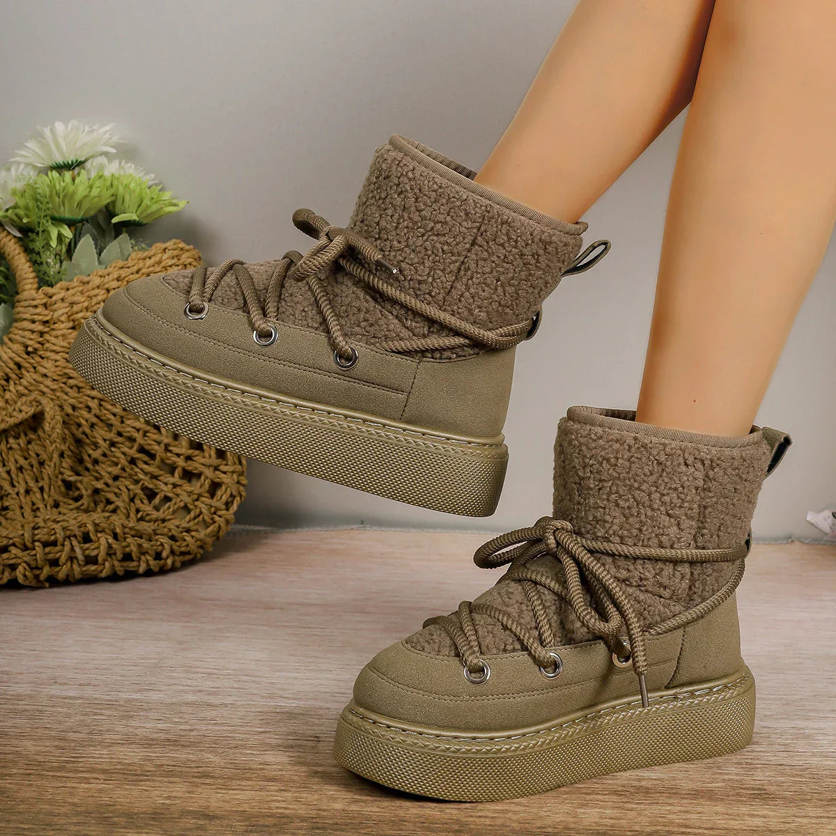 Leanne | Women's Lace-Up Platform Ankle Boots - Image 1