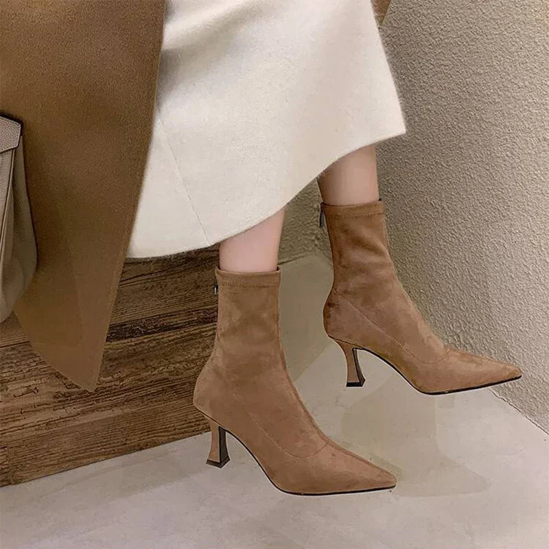 Doris | Women's Pointed Toe Sock Boots - Image 4
