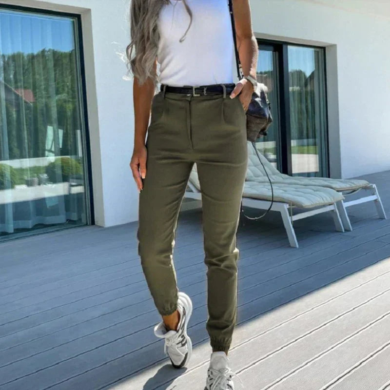 Jillian | High Waist Tapered Fit Stylish Joggers for Comfort - Image 3