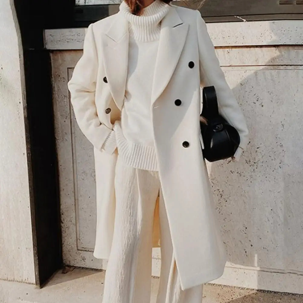 Pam | Women's Double Breasted Long Coat - Image 3