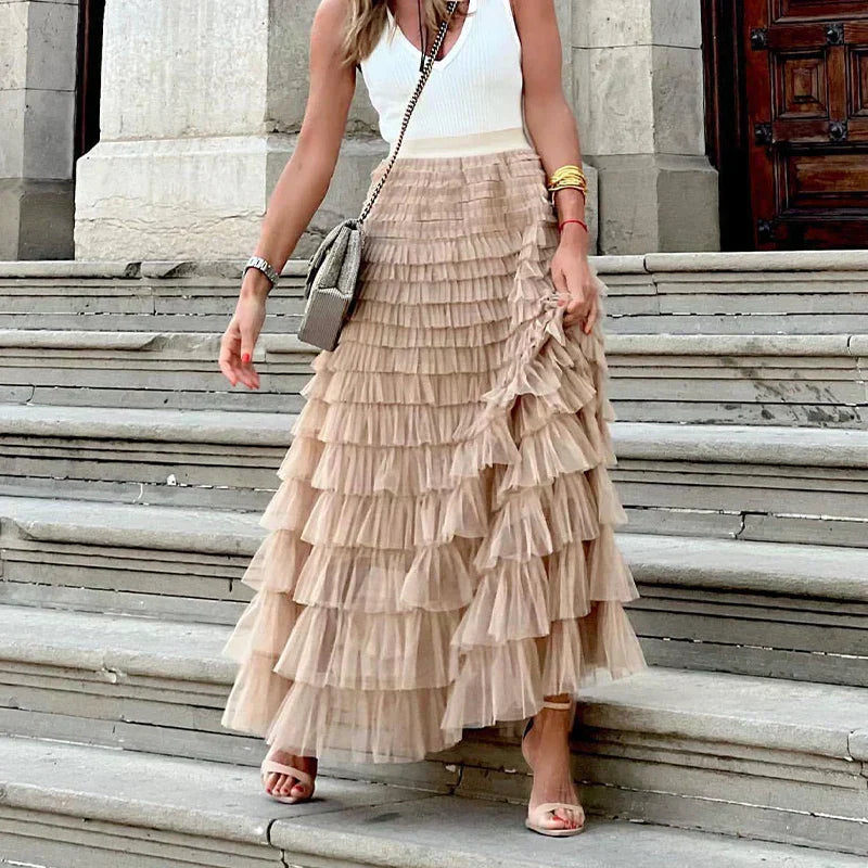 Theresa | Elegant Tulle Midi Skirt for Women - Image 2
