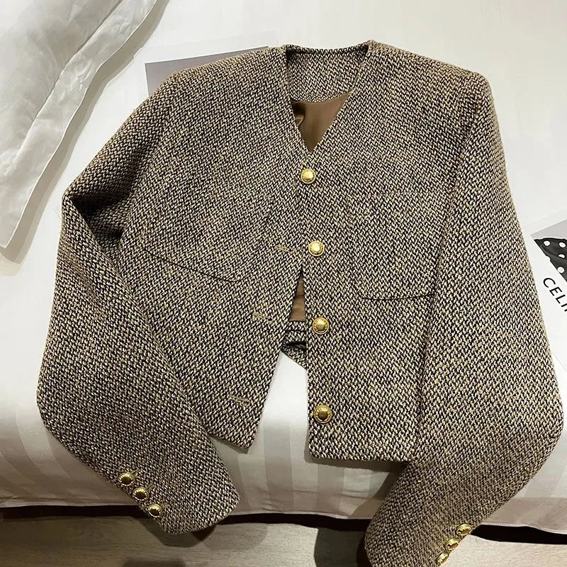 Gina | Women's Cropped Collarless Jacket - Image 4