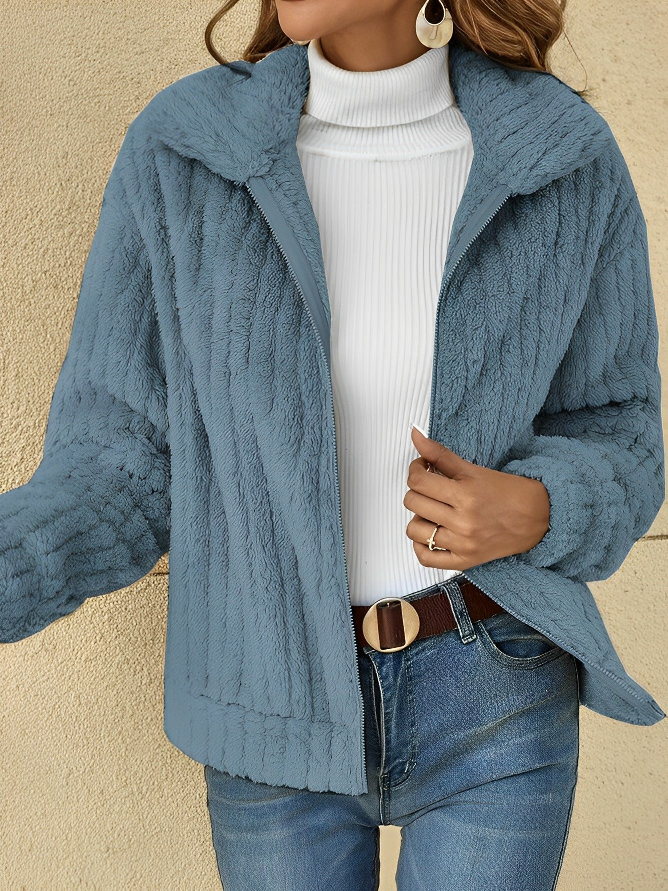 Angela | Women's Zip-Up Relaxed Fit Jacket - Image 3