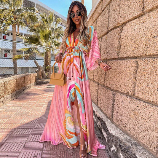 Marilyn | Colorful Maxi Dress with Graphic Print - Image 1