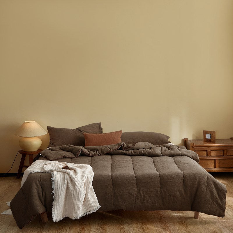 All-Season Quilted Cotton-Linen Blend Quilt and Bedspread