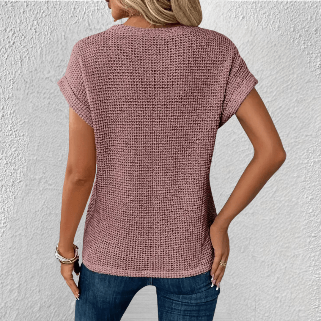 Image of Amber | Women's Twist Front Waffle Knit Top