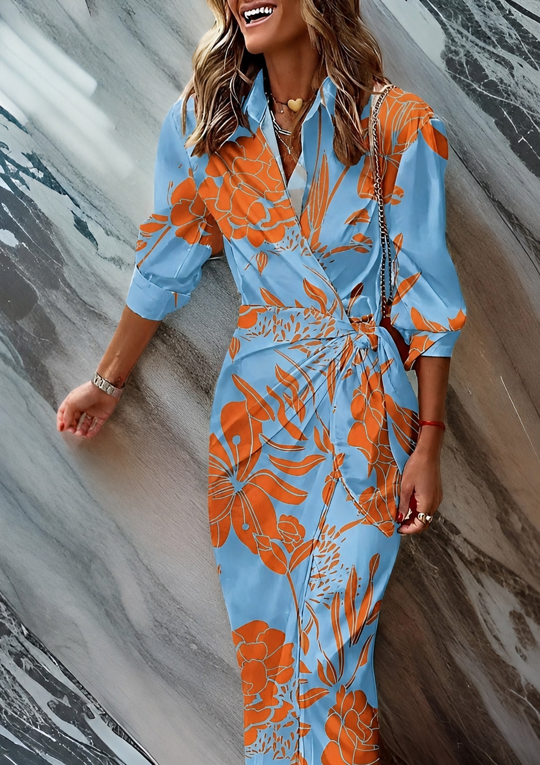 Amelia | Striped Wrap Dress for Every Occasion - Image 1