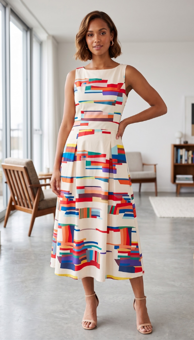 Amy | Striking Geometric Print Maxi Dress - Image 1