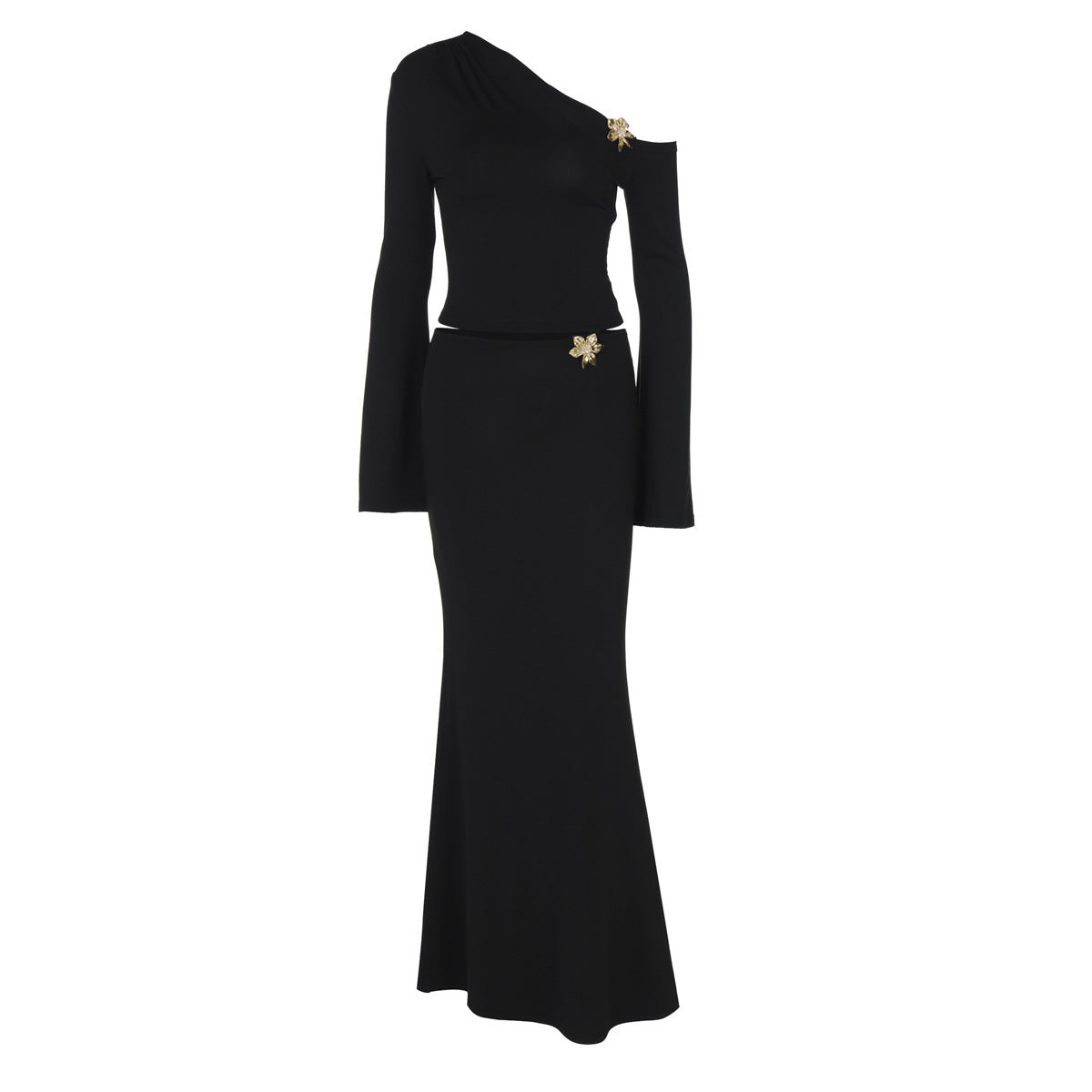 Image of Angela | Women's One Shoulder Maxi Skirt Set