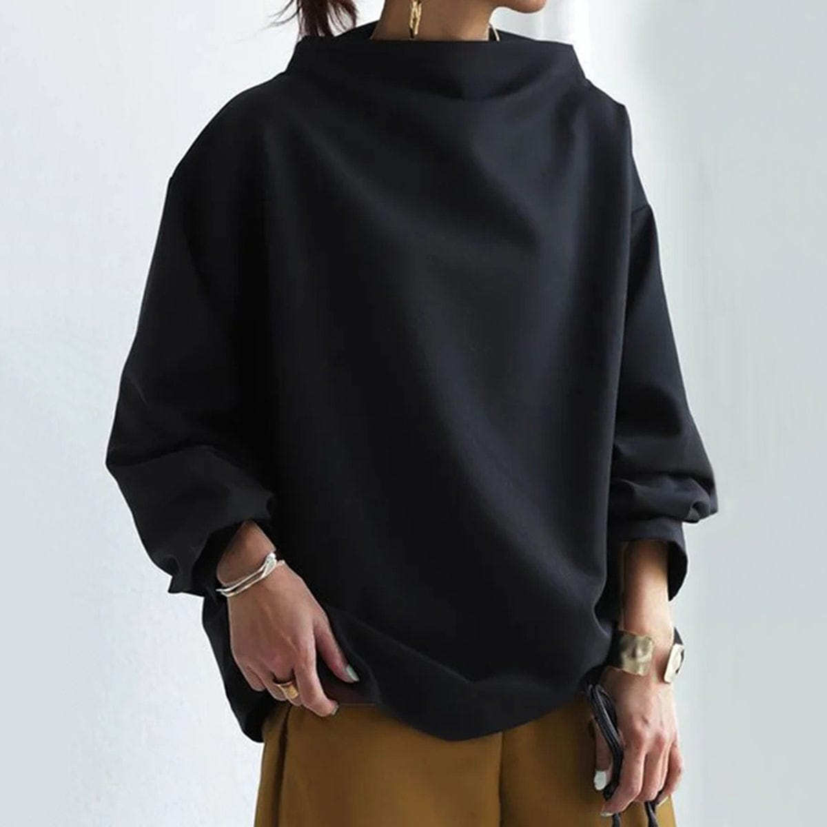 Image of Angela | Women's Oversized Funnel Neck Top