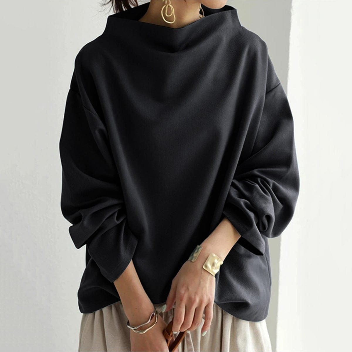 Image of Angela | Women's Oversized Funnel Neck Top