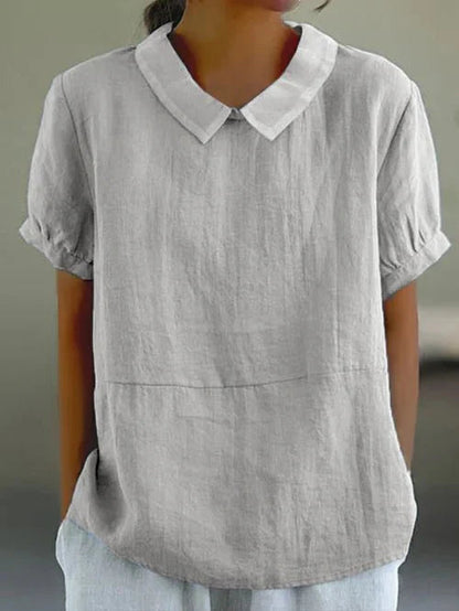 Image of Anne | Women's Peter Pan Collar Relaxed Fit Blouse