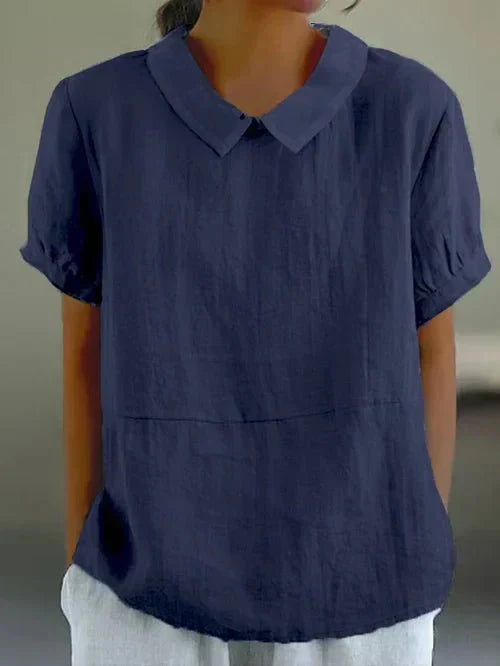 Image of Anne | Women's Peter Pan Collar Relaxed Fit Blouse