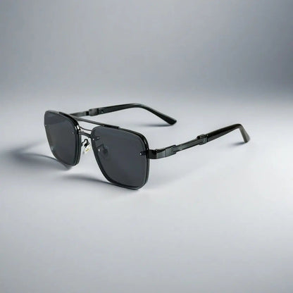 Aviator-Square Fusion Gold-Tone Gradient Lens Sunglasses
