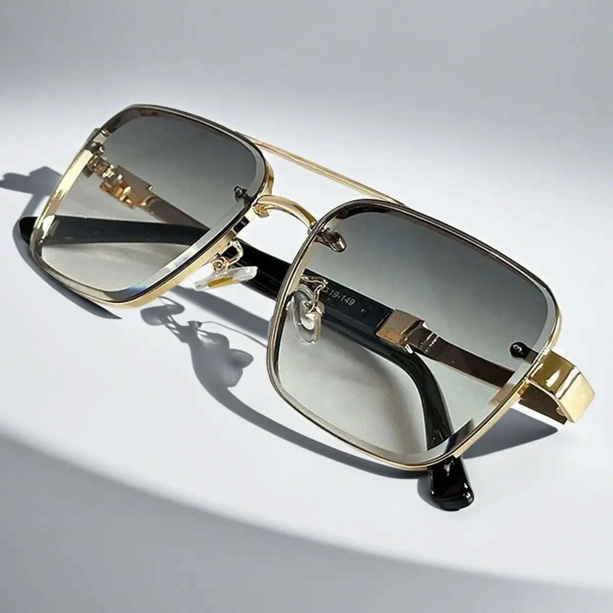 Aviator-Square Fusion Gold-Tone Gradient Lens Sunglasses