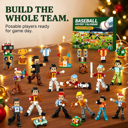 Baseball Advent Calendar, 786-Piece Brick Team and Ballpark Set