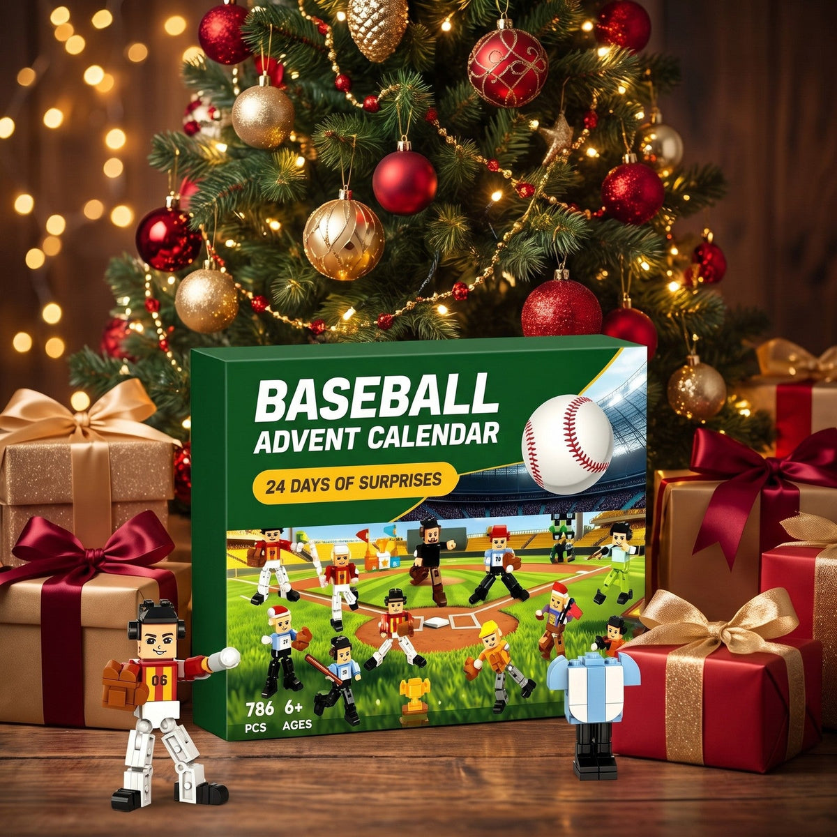 Baseball Advent Calendar, 786-Piece Brick Team and Ballpark Set