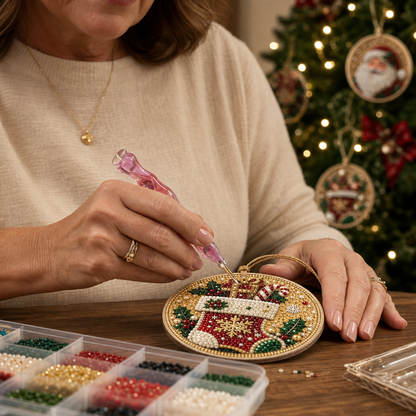 Beaded Gemstone Ornament Kit, Set of 6