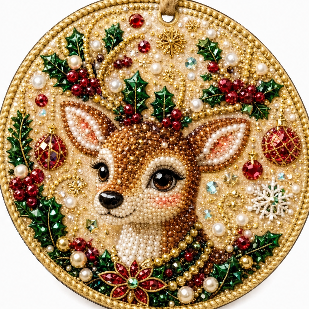 Beaded Gemstone Ornament Kit, Set of 6