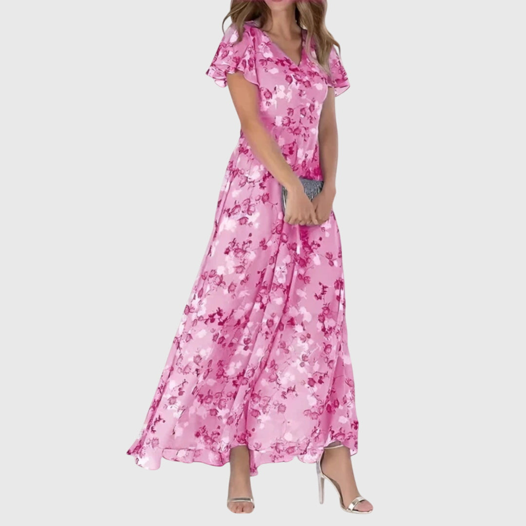Image of Betty | Women's V-Neck Floral Maxi Dress